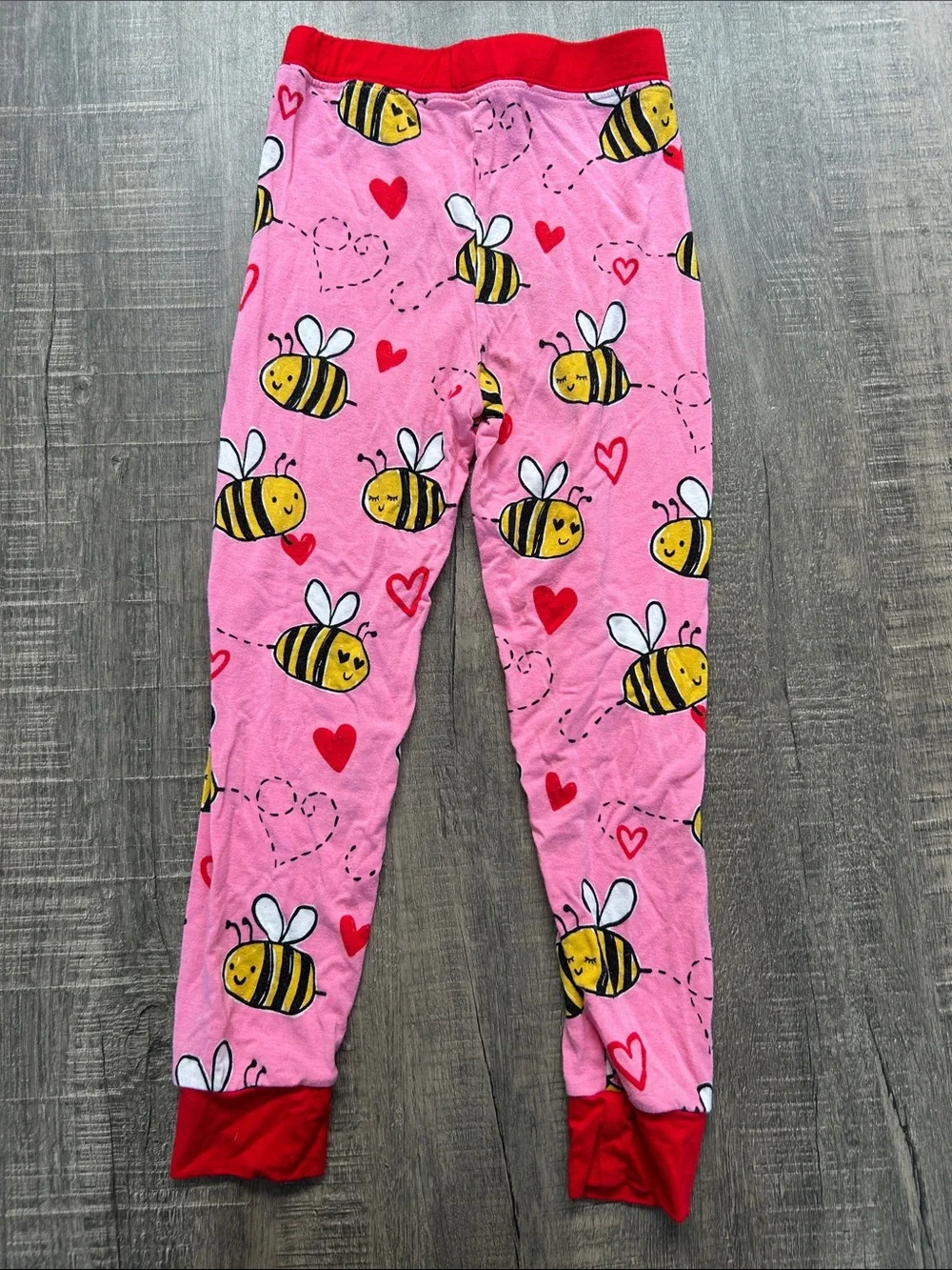 Little Sleepies Pink Bee Print Pajama Top with Red Trim